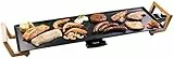 Bestron XL Plancha electrica para cocinar en diseño ASIA, plancha cocina con revestimiento antiadherente, Parrilla eléctrica para hasta 6 personas, 1800 vatios, color: negro