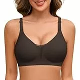 Xnova Sujetador sin Aros Mujer con Relleno Sujetadores Reductor Push Up sin Costuras Sexy Básicos Sostenes Cuello En V Brasieres Comodos para Dormir, Negro, M