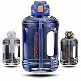 Buenarate,TRITAN, Botella agua gimnasio, Botella gimnasio antigoteo y doble sistema para beber. Water bottle con apertura rápida y cierre de seguridad. Cantimplora para aire libre. LIBRE DE BPA/BPS.