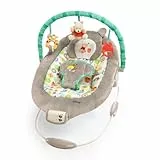 Bright Starts, Disney Baby Hamaca bebé Winnie the Pooh vibraciones relajantes - música, barra de juguetes extraíble, 0-6 meses (Dots & Hunny Pots)