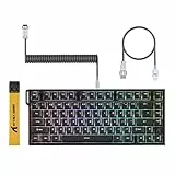 ATTACK SHARK R82 HE Teclado Gaming 75% con Cable, con Cable LED C01ULTRA, Interruptores Magnéticos, 8000Hz, QWERTY, 0,005mm RT Tech, RGB, 5 Capas de Amortiguación de Sonido(Negro)
