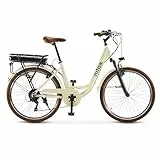 Nilox J5 PRO Bicicleta Eléctrica, Autonomía 65km y Velocidad 25 km/h, Motor Trasero 250 W y Batería Litio Extraíble 10 Ah, E-bike con Suspensión Delantera y Pantalla LED 5 Niveles, Blanco