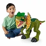 Fisher-Price Imaginext Jurassic World Thrash Attack Dilophosaurus, Dinosaurio de Juguete Extragrande con Luces y Sonidos Que Lanza proyectiles, Regalo para niños y niñas +3 años, HVY16
