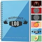Diario de Fitness - Planificador de Entrenamiento - Tamaño A5, Azul Celeste - Tapa Gruesa Mejorada - Diario de Entrenamiento - Establecimiento de Objetivos para Culturismo - de Workout Log