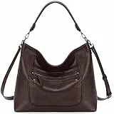 VASCHY Bolso Bandolera Mujer Grande, Shoppers y Bolsos de Hombro para Mujer Bolso Tote Cuero Bolso Hobo Vintage con Guitarra Correa Bolso Portatil para Diario Trabajo Viaje, Café