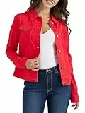 Wrangler Authentics Stretch Denim Jacket Chaqueta Vaquera, Rosso, S para Mujer