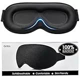 Gritin Antifaz para Dormir para Mujer y Hombre, Anti-Luz Máscara de Dormir Sin Presión Ocular - Diseño Ergonomico 3D para Las Pestañas y Los Movimientos Oculares, Ultrasuave & Cómodo Sleep Mask