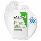 CeraVe Gel Limpiador Crema-Espuma Hidratante, Para Piel Normal a Seca, Elimina Maquillaje, Suciedad y Grasa, Para Rostro, Con Ceramidas Esenciales, Aminoácidos y Ácido Hialurónico, 473ml