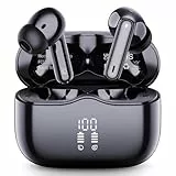 Auriculares Inalambricos Bluetooth, Auriculares Bluetooth 5.4 con 40H HiFi Estéreo Reducción de Ruido 4 Mic, Cascos Inalambricos con Pantalla LED, IP7 Impermeable, Carga Rápida, Ajuste Cómodo, USB-C