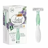 BIC Maquinillas para Mujer Soleil Escape con Mango Perfumado (Lavanda y Eucalipto) - Caja de 4