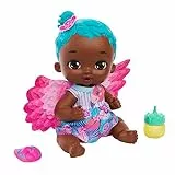 Mattel My Garden Baby Flamenco Bebe y hace pipí Pelo rosa Muñeca bebé de juguete con pañal, biberón y accesorios, regalo +3 años (HPD11)