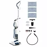 Polti Vaporetto 3 Clean Blue, Escoba a Vapor y Aspirador con Limpiador a Vapor Portátil, 3 Productos en 1, 14 Accesorios, Aspirador Ciclónico sin Bolsa, Potencia Max 1800 W, Blanco y Azul