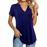 TcIFE Camiseta Basica Mujer Manga Corta Casual Verano Tops Cuello en V Color Sólido Camisetas Elegante Blusas
