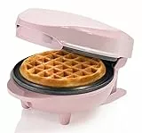 Bestron Mini gofrera, Gofrera para gofres de gofres pequeños, con antiadherente, para cumpleaños infantiles, fiestas familiares, Pascua o Navidad, diseño retro, 550 W, color: Rosa