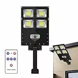 Iluminación solar para caminos - Alumbrado público solar para exteriores, luz para caminos con energía solar de 3 modos | Luces con sensor de movimiento con energía solar, luces de acera multifunciona