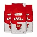 Lavazza - Paquete de 3 bolsas de 1 kg de café en grano Qualita Rossa.