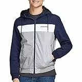Jack & Jones Jjerush Blocking Hood Bomber Chaqueta, Azul (Navy), L para Hombre