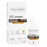 BELLA AURORA - CC Cream Antimanchas SPF50+ 30 ml, Protector Solar Antimanchas Tono Medio, Crema Color Antimanchas, para Cualquier Tipo de Piel, Crema Solar Facial de tono medio