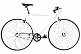 FabricBike Original - Bicicleta Fixed Gear Bike, Rueda 28 Pulgadas, Bicicleta de Piñón Fijo, Bici Single Speed, Cuadro Acero Hi-Ten, 10.45 kg (Talla M). (Glossy White, S-49cm)