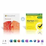 Microsoft 365 Personal │ 12 meses │ 1 persona │ Apps Office con IA + Norton 360 Standard│1 Dispositivo│15 meses│ Suscripción con renovación automática
