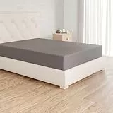 Amazon Basics Sabana Bajera Ajustable, 80 x 200 cm, de 100% algodón, Gris Oscuro
