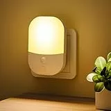 [1 Pieza] Luz Nocturna con Sensor Crepuscular, 5 Niveles de Brillo, ON/OFF/AUTO Modo de Iluminación, 3000K Blanca Cálida Luz Nocturna Infantil para Pasillos, Escaleras, Dormitorios, Cocinas, 0,3W