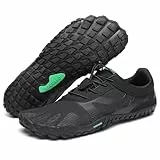 SAGUARO Hombre Barefoot Zapatillas Minimalistas Mujer Antideslizante Zapatos Barefoot para Zero Drop Soles Vanta Negro,Gr.44