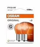 Osram 7507-02B Lámpara BAU15s 12V 21W PY21W, naranja, Doppelblister