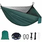 Hamacas Colgantes Sendowtek Hamaca de Viaje de Nylon Supergrande 300KG de Capacidad de Carga Amaca Ligero Portátil para 2 Personas con Mosquitero para Senderismo Jardin Playa Camping al Aire Libre