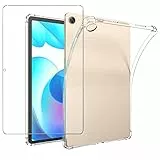NUCNOK Funda para Realme Pad + [1 Pack] HD Cristal Protector de Pantalla para Realme Pad,Proteccíon de Silicona TPU Antichoque Case