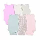 Amazon Essentials Bodies sin Mangas Unisex Bebés, Pack de 6, Floral/Rosa, 18 meses
