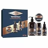 King C. Gillette Kit Para Barba Hombre, Incluye Gel Limpiador 3 En 1 Para Barba 350ml + Suavizante De Barba 100ml + Crema Hidratante Para Rostro Y Barba 100 ml + Aceite Para Barba 30 ml