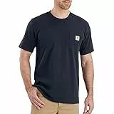Carhartt Relaxed Fit Heavyweight Short-sleeve K87 Pocket T-shirt, Camiseta Work Utility, Hombre, Azul Marino, L