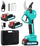 Tijeras de Podar Electricas,50mm Tijeras de Podar Bateria para Makita con 2 Baterías 2000mAh, Pantalla LCD, 900W Motor Sin Escobillas Silencioso,Profesional Tijera de Podar para Ramas,Arbustos,Troncos