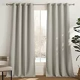 PONY DANCE Cortinas Opacas Termicas 2 Piezas, Curtains Blackout con Ojales, Aislantes Frio y Calor Opaca para Ventana de Salon Dormitorio Comedor, 140x240 CM, Angola Gris