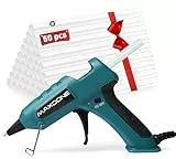 MAXDONE Pistola Silicona Caliente - Pistola de Silicona Caliente 60W con 50 Barras 7mm de Pegamento, Para Bricolaje Artesanía, Reparaciones Industriales y Decoración Festiva, Oficina y Escuela