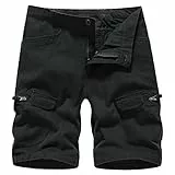 LY4U Pantalones Cortos de Carga para Hombres al Aire Libre Transpirable Escalada Senderismo Pantalones Cortos Pantalones, Negro XL