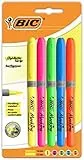 BIC Highlighter Grip – Marcador fluorescente de bolsillo, Colores Surtidos(Pack de 5)