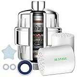36 etapas Filto de ducha de con vitamina C para agua dura - Filtro de cabezal de ducha con cartucho intercambiable para remover cloro y metales pesados