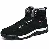 Mishansha Botas de Nieve para Hombre Cálido Antideslizante Zapatos de Invierno Cómodo Botas Atadas Senderismo Trekking Botines, Negro 41