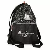 Pepe Jeans Cintia Mochila Saco Negro 35x46 cms Poliéster by Joumma Bags