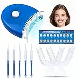 Kit Blanqueador Dental con Kit de Cuidado Bucal Completo, 5 Incluye Gel Blanqueador de para Eliminar Manchas de Café, Té y Tabaco, Solución Efectiva para Dientes Más Blancos en Casa(Azul)