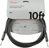 Fender Professional Series Cable de Instrumento para Guitarra, 3m, Recto/Recto, Negro
