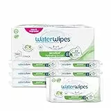 WaterWipes Sensitive+ Hydrating Boost Wipes, 360 unidades (paquete de 6), 3 en 1 Limpia, Cuida, Hidrata, 99% Agua con Aloe Vera, Toallitas sin perfume para bebés