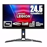 Lenovo Legion R25f-30 - Monitor Gaming 24.5'' FullHD con EyeSafe (VA, 240Hz, 0.5ms, HDMI+DP, FreeSync Premium, Altavoces) Ajuste de inclinacióltura/Pivot/Giro - Negro