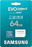 Samsung EVO Select 64GB, microSD, A1, V10, 130 MB/s, FHD, 4K UHD, Tarjeta de Memoria con Adaptador para Smartphone, Tablet, Cámara de Acción, Drone o Notebook (MB-ME64KA)