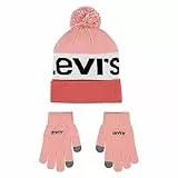 Levi's LAN Beanie and Glove Set 9A8550 Boina, Éxtasis Aumentó, Talla única Unisex Adulto