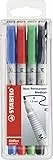 Marcador soluble STABILO OHPen universal - Punta media - Estuche con 4 colores