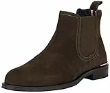 Tommy Hilfiger Core RWB Hilfiger Suede Chelsea (FM0FM04757, Botines Hombre, Verde (Black), 42 EU