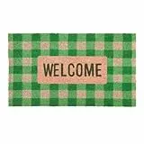 Fisura Felpudo Verde Welcome Cuadros Vichy